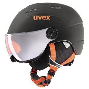 Kask z przyłbicą szybą Uvex Junior Visor Pro Black Orange Mat 2018 najtaniej