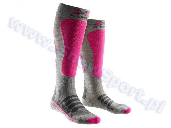 Skarpety X-Socks Ski Silk Merino Lady grey fuchsia najtaniej